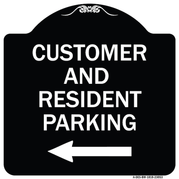 Signmission Reserved Parking Customer and Visitor Parking Heavy-Gauge Aluminum Sign, 18" x 18", BW-1818-23053 A-DES-BW-1818-23053 - main